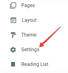 Blogger blog settings tab