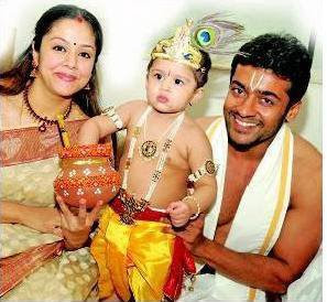 suriya celebrates festival with his daughter 