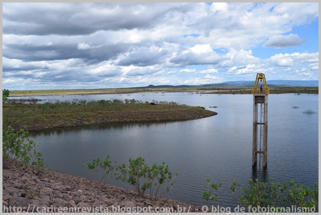 Barragem Taquara tem comportas fechadas; atual volume armazenado de água é de apenas 11,83%