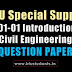 Question Paper for Introduction to Civil Engineering BE101-01 Special Supplementary Exam Aug/Spt 2016