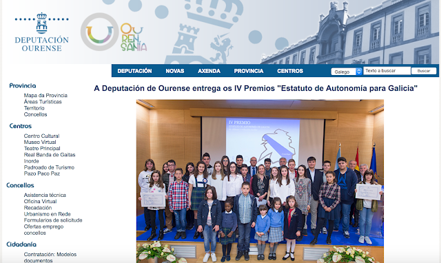 Páxina da Deputación de Ourense
