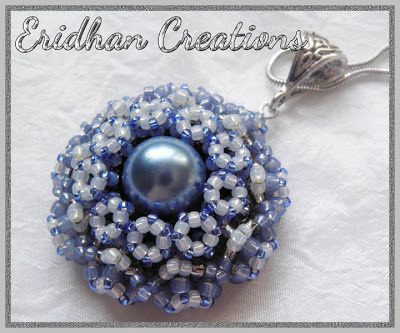 beaded flower pendant