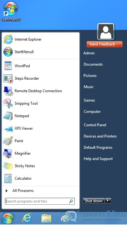 IObit StartMenu8 : un logiciel gratuit pour retrouver le menu Démarrer sous Windows 8