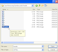 Cara 
Memasang Gambar pada Header