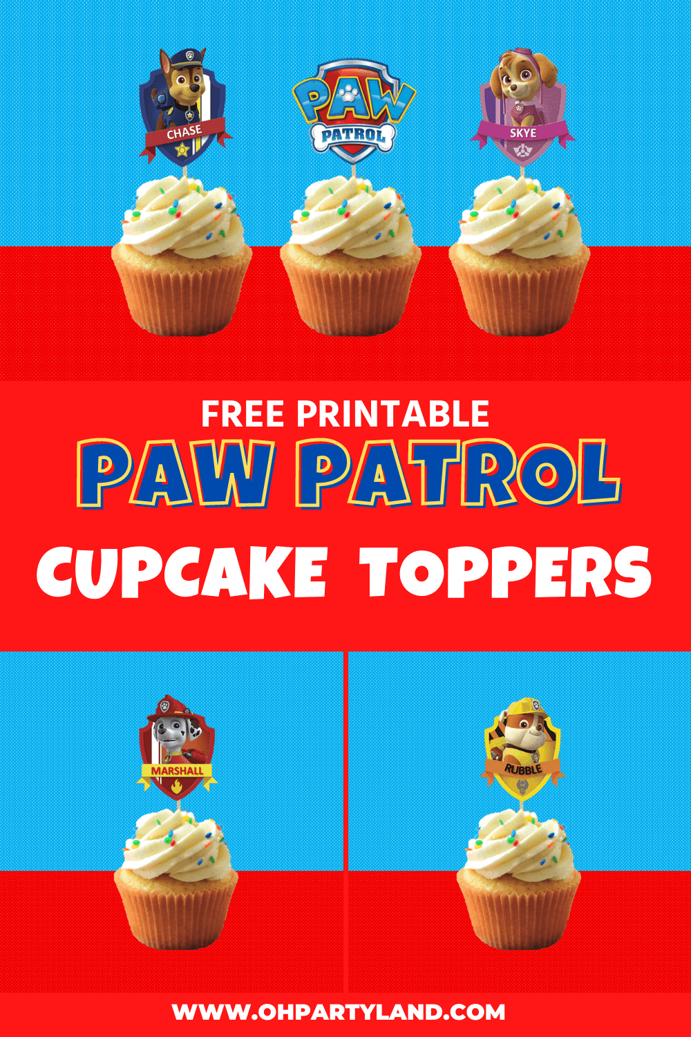 paw patrol cupcake toppers free printable