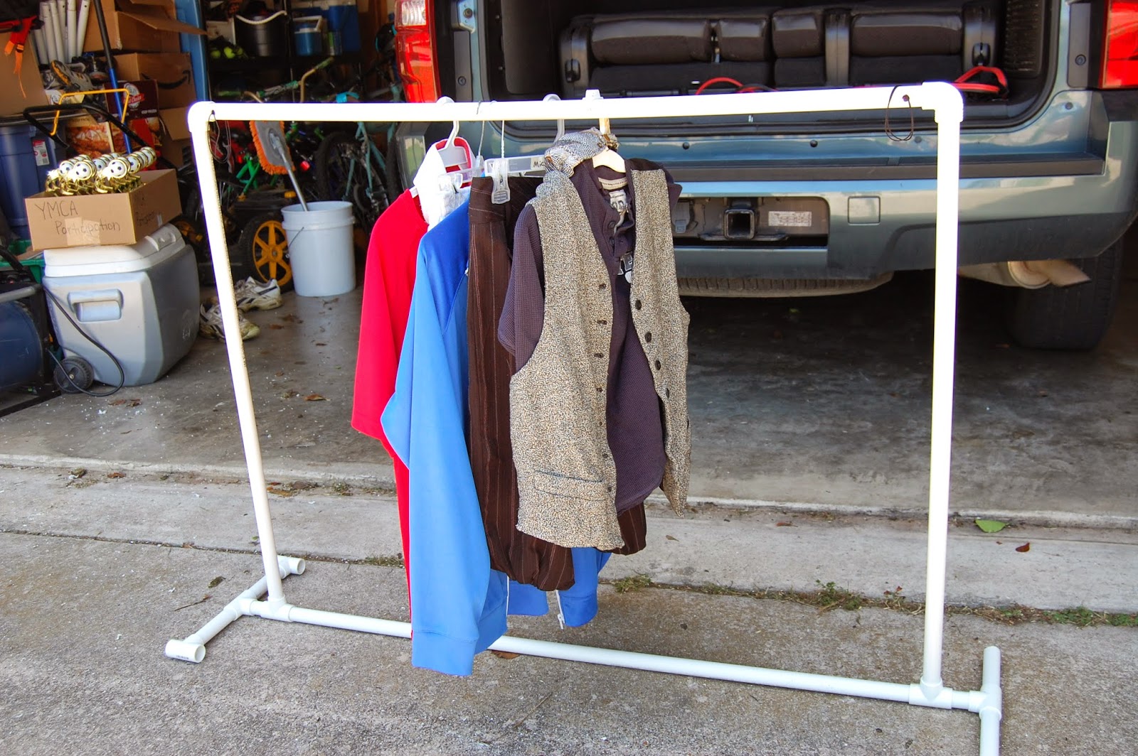 Blessed With Boys Easy DIY  PVC  Clothes Rack 