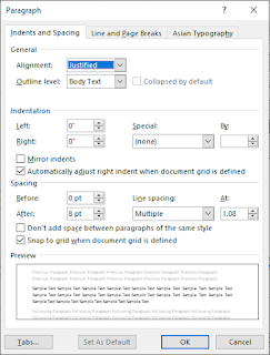 Adjust Paragraph in Word