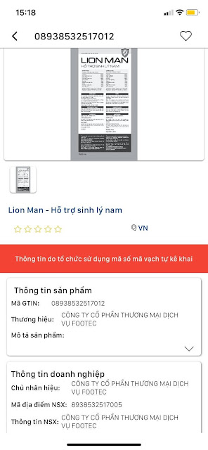 giấy phép và nhận diện thuốc lion man chính hãng