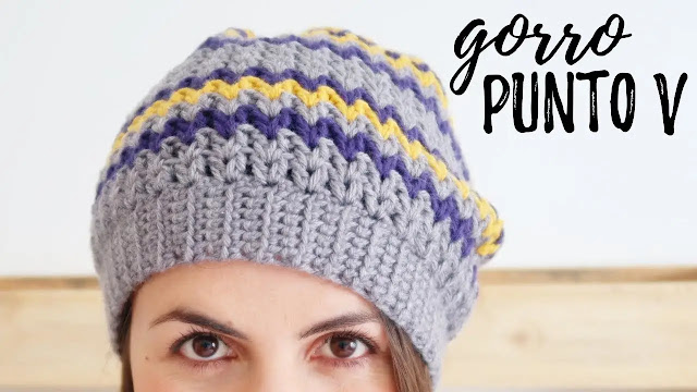 Aprende a Tejer Gorro en Punto V a Crochet