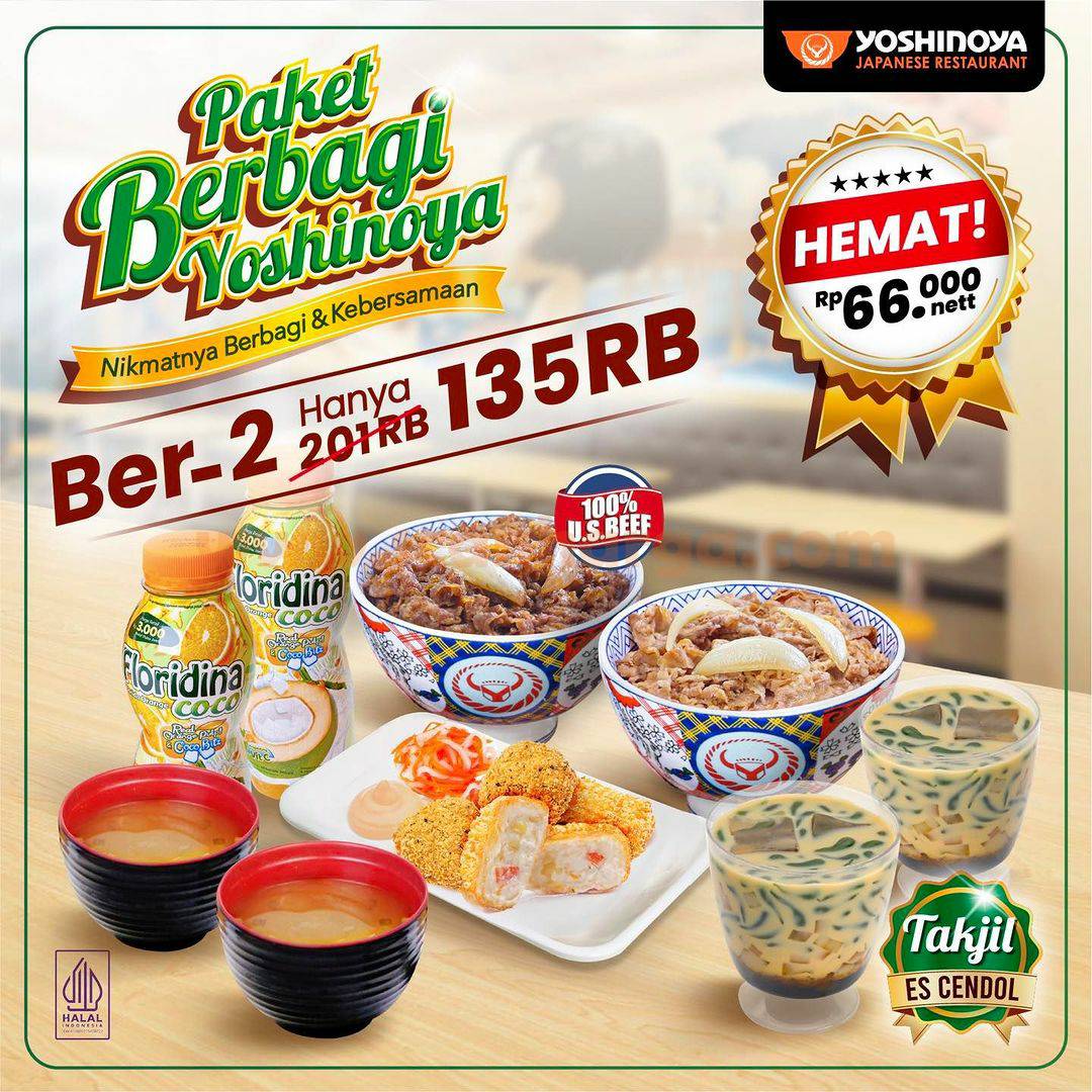 Promo YOSHINOYA PAKET BERBAGI - Makan Berdua Hemat Rp. 66RB