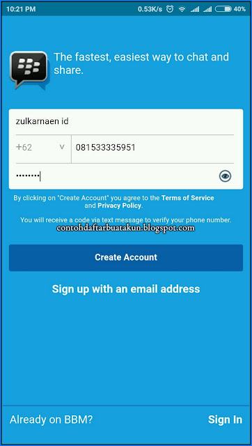  Sign In BBM Dengan Nomor Telepon