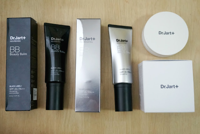 Dr. Jart+ Silver Label Rejuvenating BB, Black Label Nourishing BB, Bounce BB Moist