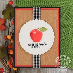 Sunny Studio Stamps: Fruit Cocktail Fancy Frames Circles Dies Apple Of My Eye Card by Juliana Michaels