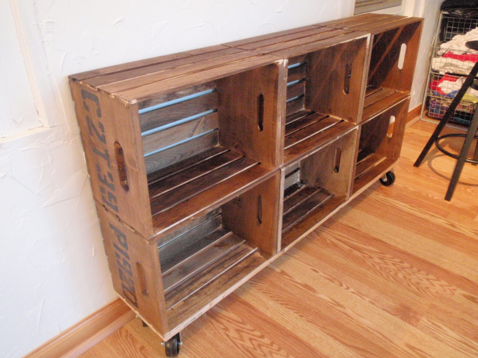 Hammers and High Heels: DIY Vintage Crate Shelving Unit ...