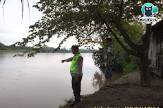 Giat Monitoring Debit air Sungai Komering oleh Polsek Madang Suku I