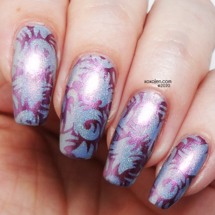 xoxoJen's swatch of LynB Designs Winter's Dusk Nailart