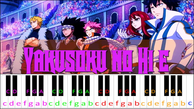 Yakusoku no Hi e (Fairy Tail OP 14) Piano / Keyboard Easy Letter Notes for Beginners