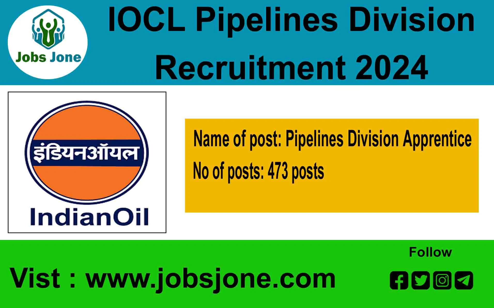 IOCL Pipelines Division Recruitment 2024