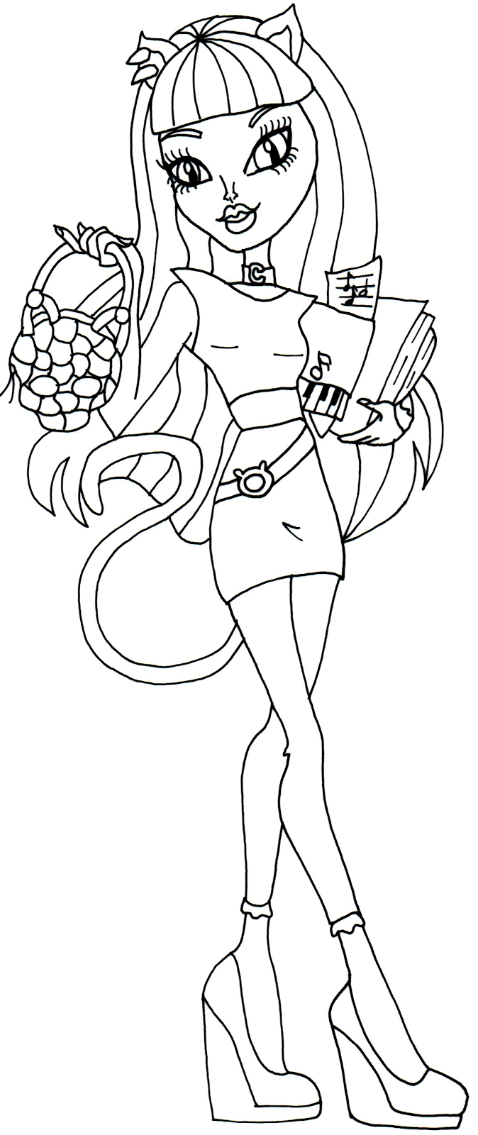 Catty Noir Scaremester Monster High Coloring Page