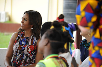 Mrs Obama with students