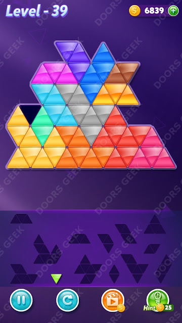 Block! Triangle Puzzle Champion Level 39 Solution, Cheats, Walkthrough for Android, iPhone, iPad and iPod