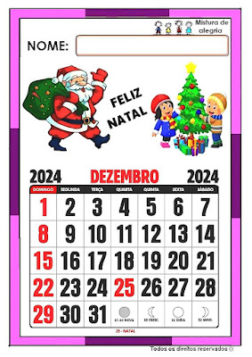 Calendário de 2024 ilustrado