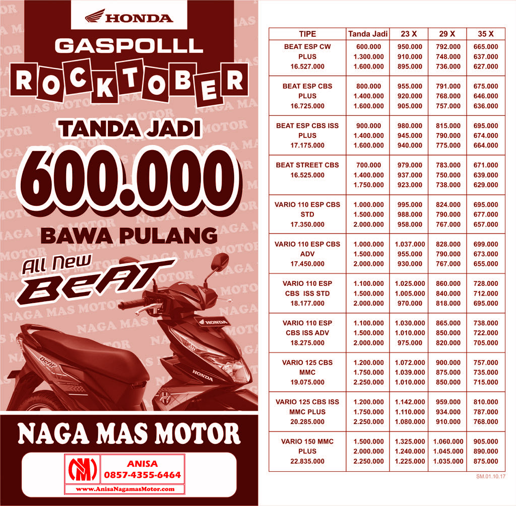 Harga Kredit Motor  Honda Naga Mas sepakmotor