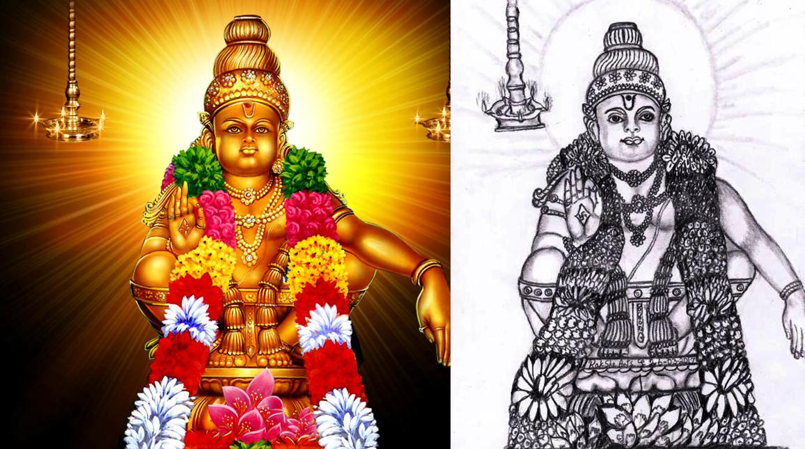ayyappan drawing / ayyappa drawing / murugan drawing / ayyappan drawing  easy / how to draw murugan - YouTube