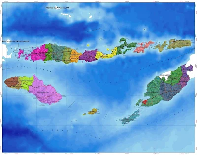 Peta letak Kabupaten dan Kota di Provinsi Nusa Tenggara Timur