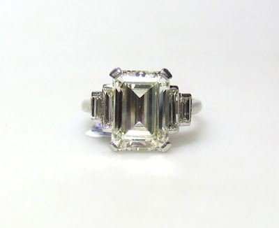 1920s baguette cut diamond engagement ring