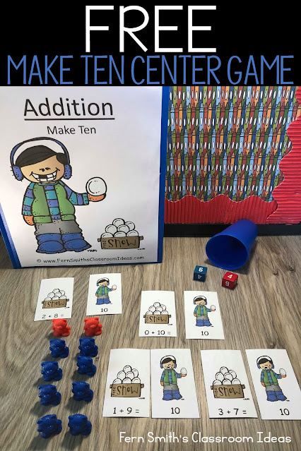Click Here to Download this Addition Make Ten Math Center Games Freebie to Use in Your Classroom Today!