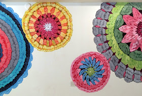 crochet mural, yarn shop mural, yarn mural, knitting mural, knitting shop mural, crochet circles