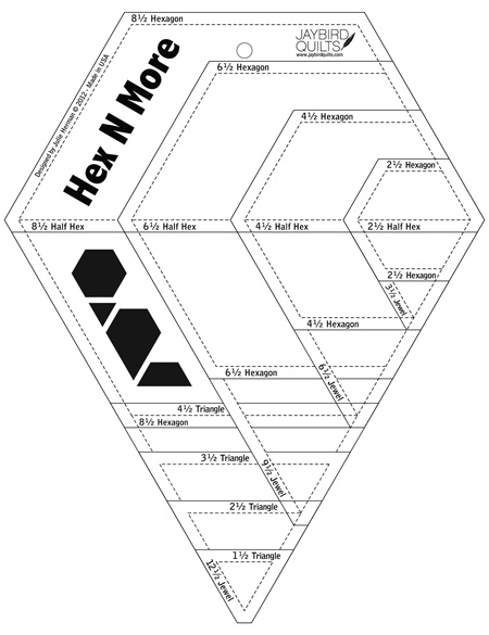 Hex N More Ruler by Jaybird Quilts