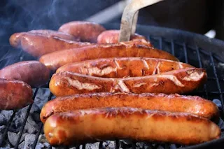 Merguez and Andouille sausages