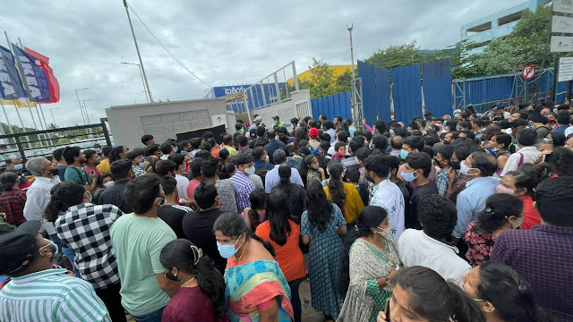 A huge weekend rush was witnessed at IKEA Bengaluru and people had to wait for three hours at Nagasandra store