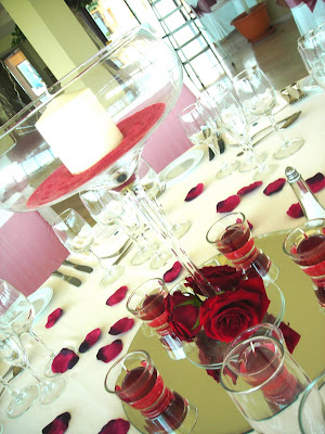 very basic centrepieces included in the price of the wedding package