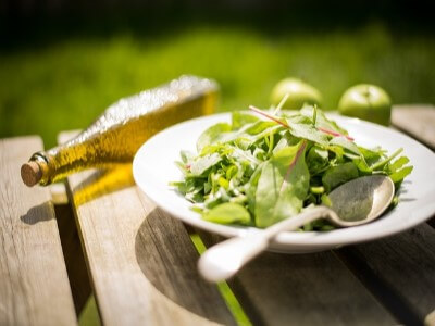 Simple Salad on a Park Bench