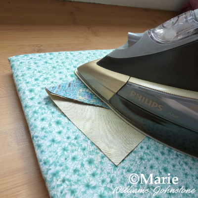 ironing seams pressing seam on my mini DIY ironing pad