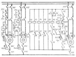 Схема электропривода холодильной фреоновой установки системы кондиционирования воздуха