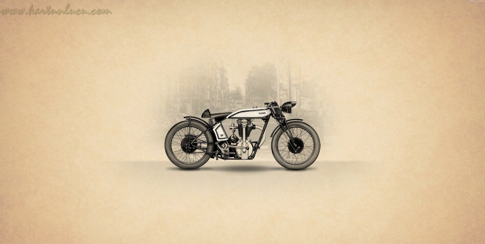 WALLPAPER ILUSTRASI MOTOR NORTON VINTAGE Gambar Kartun Lucu Dan