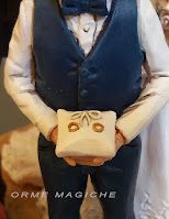 sculture artistiche personalizzate per torta nozze top cake bambino con anelli orme magiche