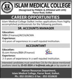 Career Opportunity At Islam Medical College 2024