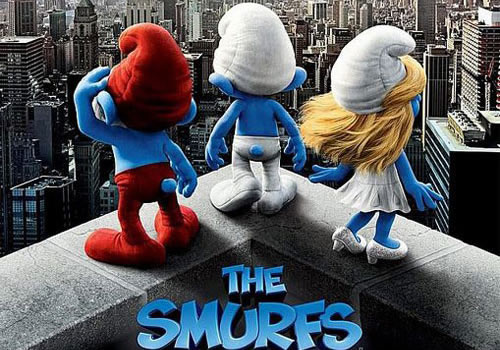 The Smurfs make their first 3D trip to the big screen in Colombia 