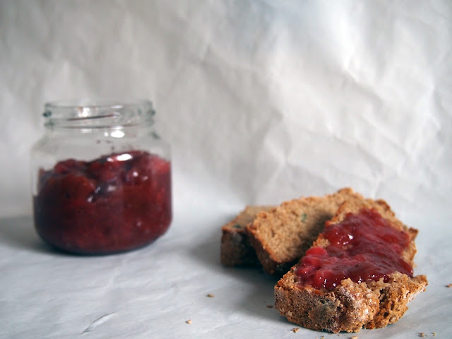 mermelada de ruibarbo y fresa