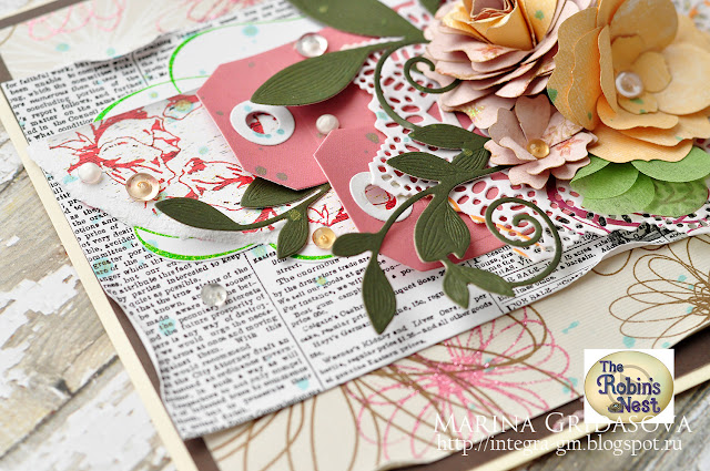 card for Robins Nest @akonitt #card #by_marina_gridasova #video-tutorial