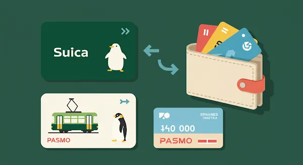 Wallet 앱에서 Suica와 PASMO 교통카드