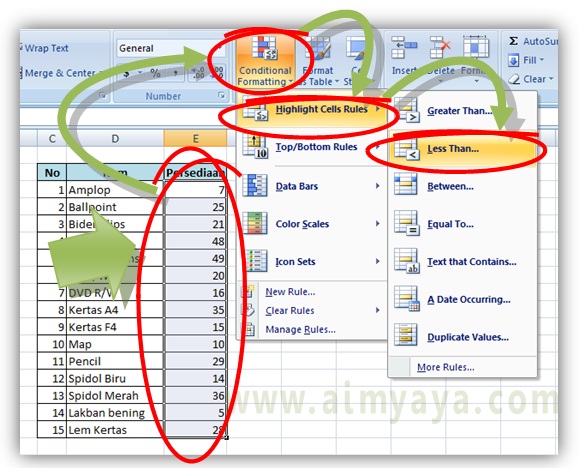 Kita biasa memperlihatkan warna khusus atau format tertentu pada cell bila nilai yang terdapat Cara Praktis Format Cells Menggunakan Conditional Formatting Ms Excel