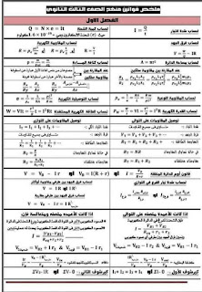 ملخص قوانين الفيزياء وخل المسائل في ٧ ورقات الثانوية العامة 