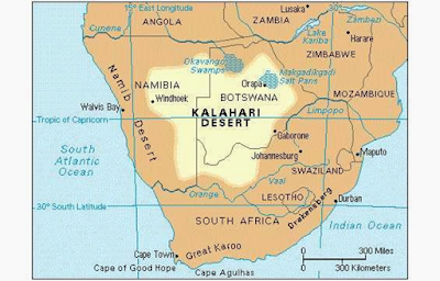 mapa deserto kalahari