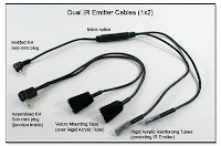 Dual IR Emitter Cables (1x2) Inline splice vs Splice in RA Sub-Mini-Plug